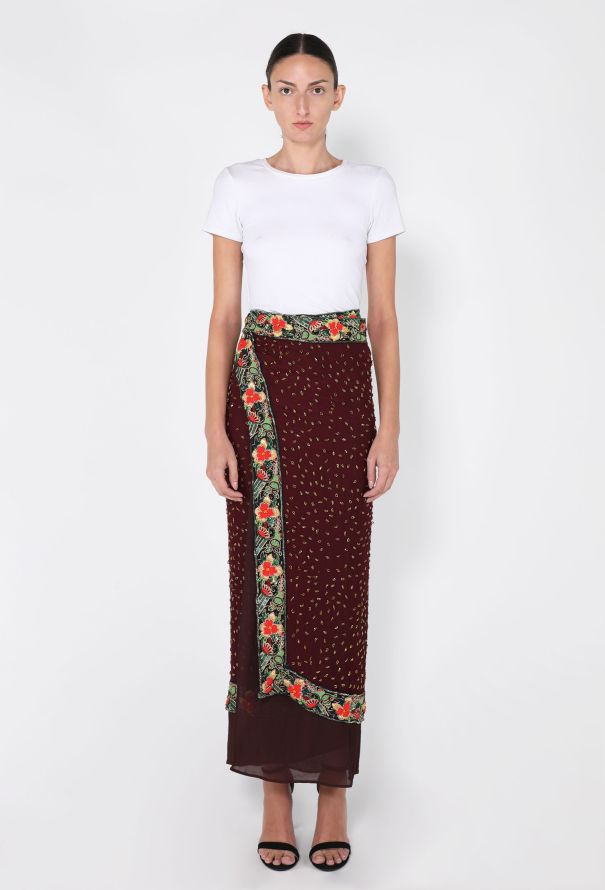 Dolce & Gabbana Vintage Beaded Wrap Skirt, 1990s - 2