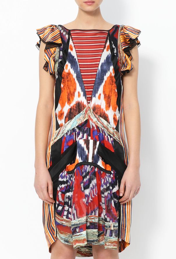 Balenciaga Iconic F/W 2007 Ikat Silk Dress - 3
