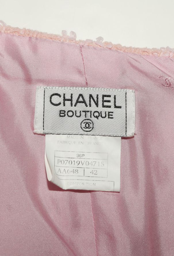 Chanel 1996 Frayed Houndstooth 'CC' Skirt - 5