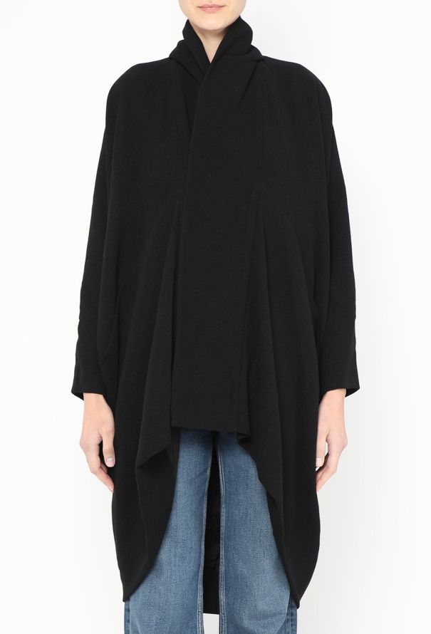 Rick Owens Draped Crêpe Shawl Coat - 2