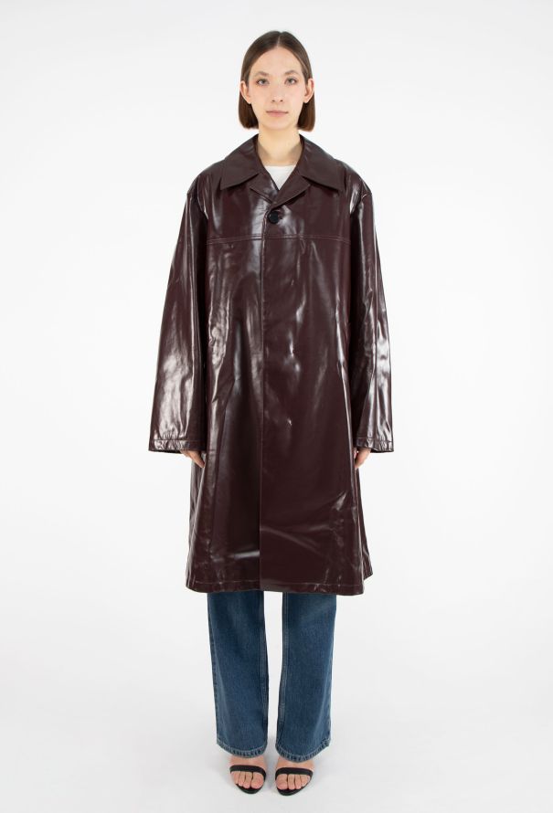 Jil Sander S/S 2025 Patent Calfskin Duster Coat - 3