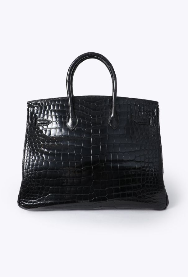 Hermès Exceptional Black Porosus Birkin 35 - 7