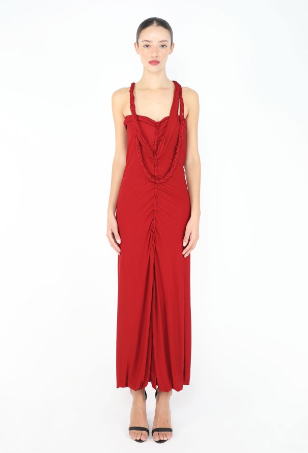 Jean Paul Gaultier 2002 Braided Trim Ruched Dress - 1