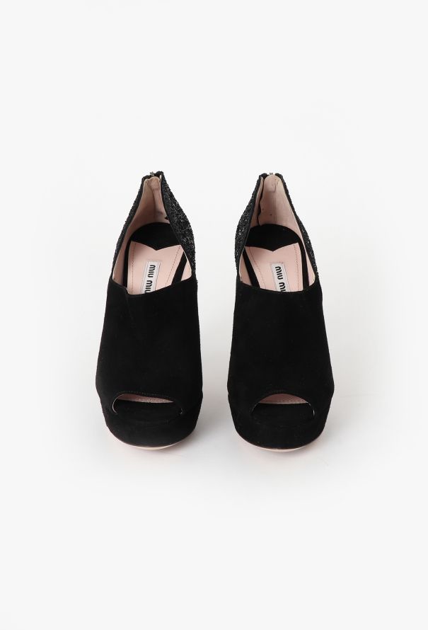 Miu Miu Embellished Suede Heels - 3