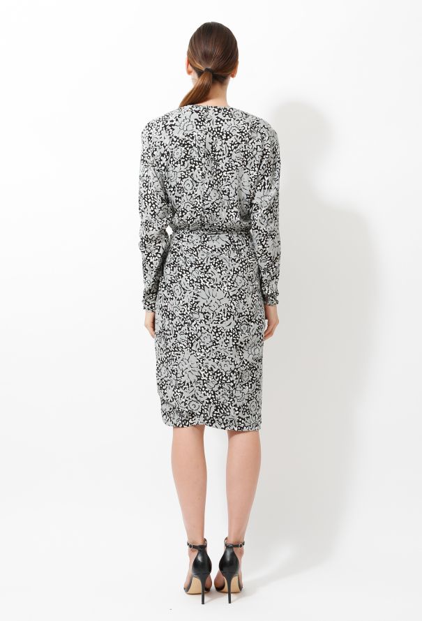 Guy Laroche '80s Floral Silk Draped Dress - 4