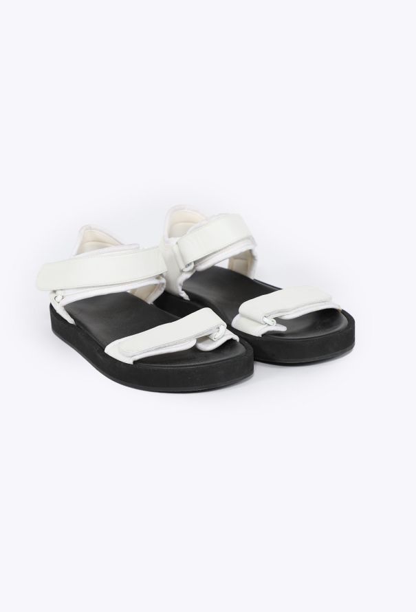 The Row 2020 Leather Hook-and-Loop Sandals - 3