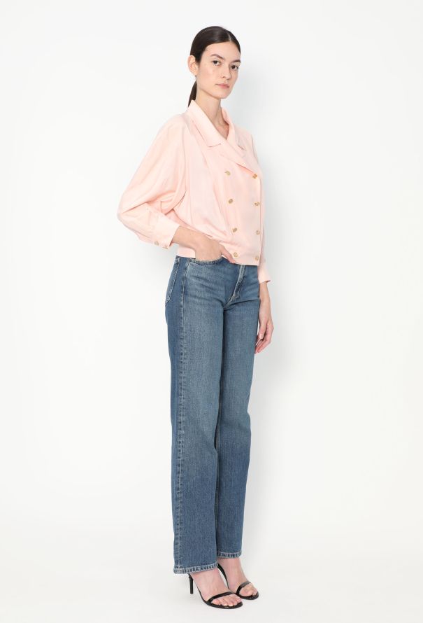 Chanel Late '80s Double-Breasted Silk Blouse - 4