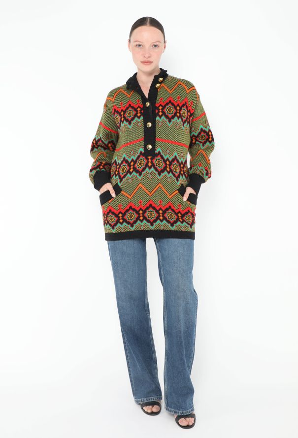 Saint Laurent 1989 Oversized Chevron Sweater - 2