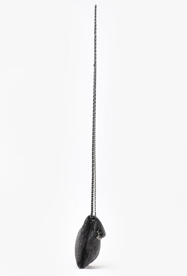 Chanel Black Iridescent Clutch With Chain - 4