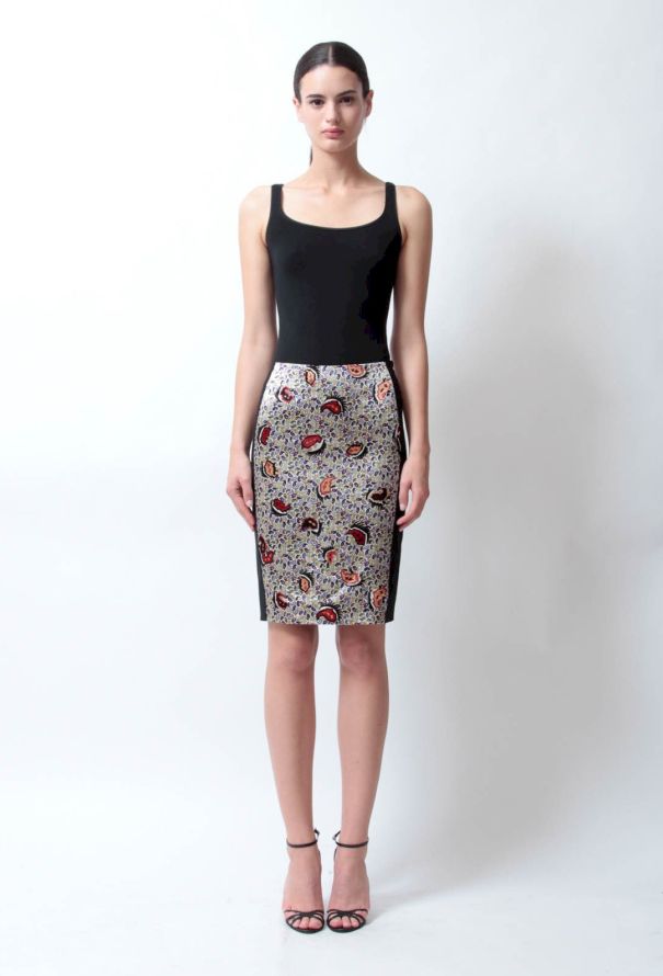Balenciaga Pixilated Paisley Print Skirt - 2