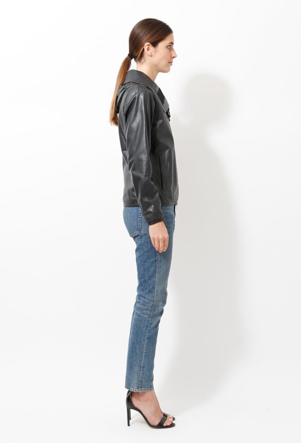 Céline Hooded Leather Parka - 5