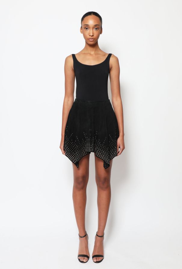 Alexander McQueen COLLECTOR 2000s Suede Eyelet Ensemble - 4