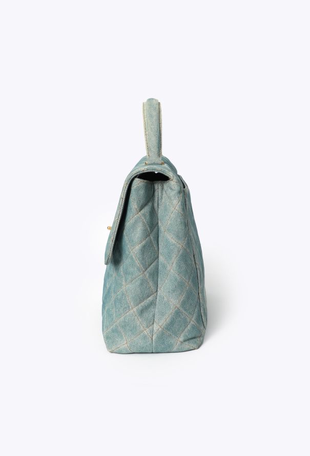 Chanel Vintage Denim Quilted Top-Handle Bag - 5