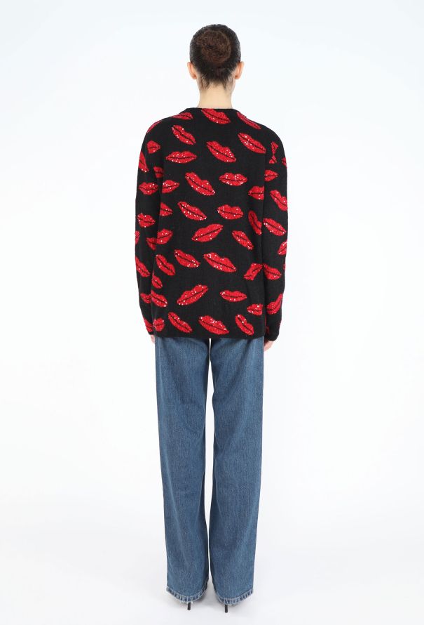 Saint Laurent 2016 Sequin Lip Mohair Cardigan - 6