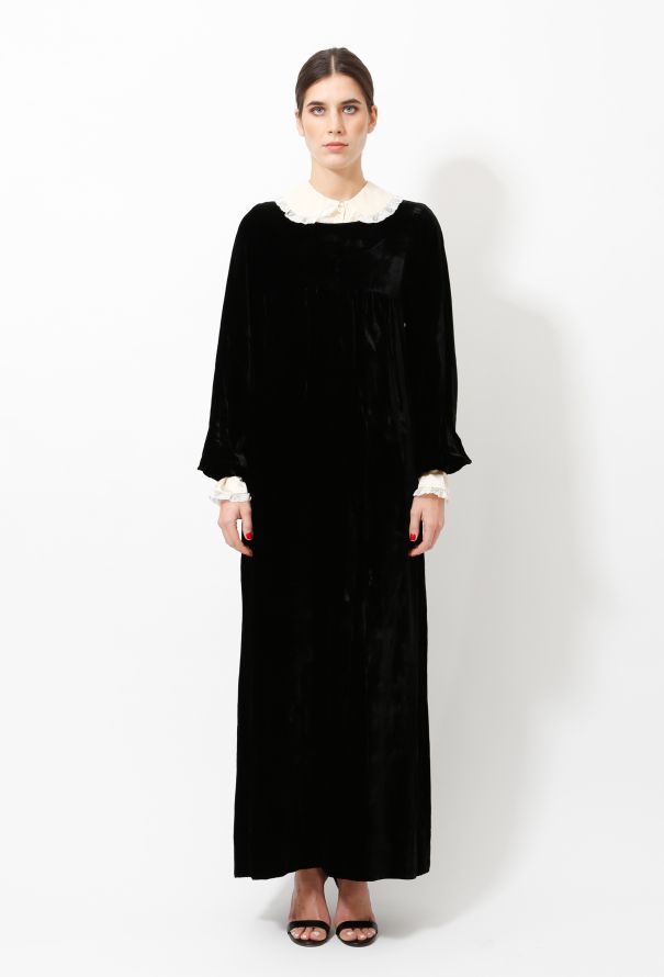 Saint Laurent 60s Couture Velvet Maxi Dress - 1