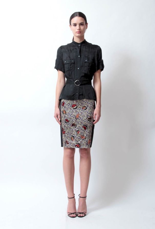 Balenciaga Pixilated Paisley Print Skirt - 1