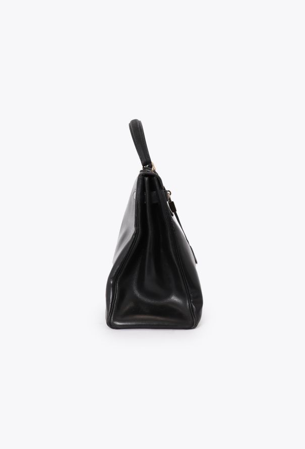 Hermès Vintage Black Box Kelly Retourné 35 - 4