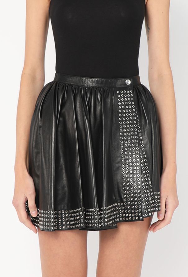 Alaïa Leather Eyelet Stud Skirt, S/S 2014 - 4