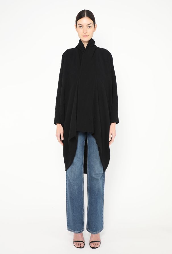 Rick Owens Draped Crêpe Shawl Coat - 4