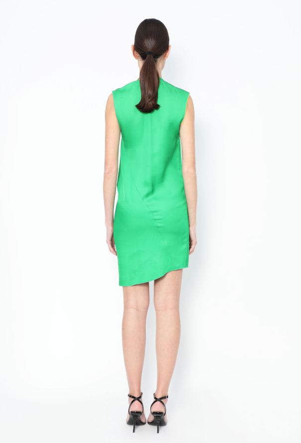 Céline 2014 Metallic Collar Shift Dress – Green - 5