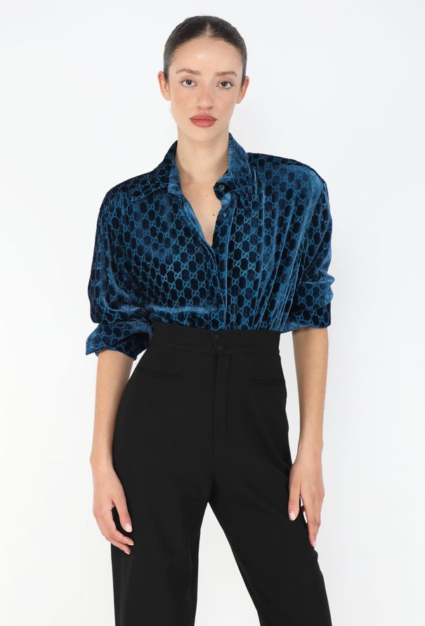Gucci F/W 1997 Velvet Monogram Shirt - 5