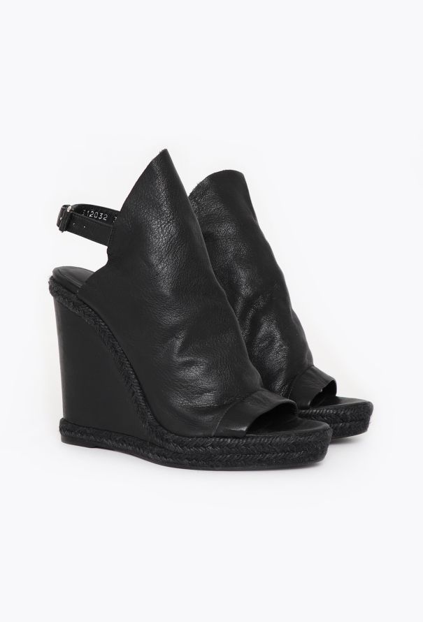 Balenciaga Resort 2010 Leather Wedge Espadrilles - 4