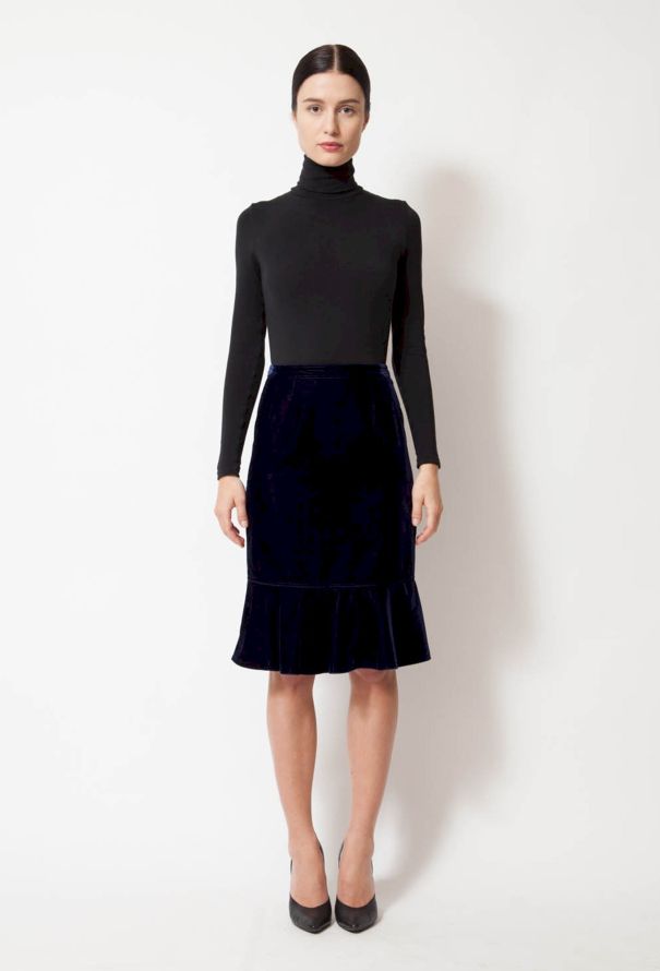 Saint Laurent 2003 Tom Ford Velvet Skirt - 1