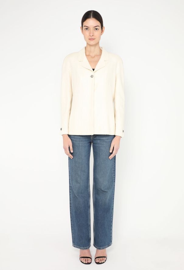 Chanel 1998 Linen 'CC' Button Jacket - 2