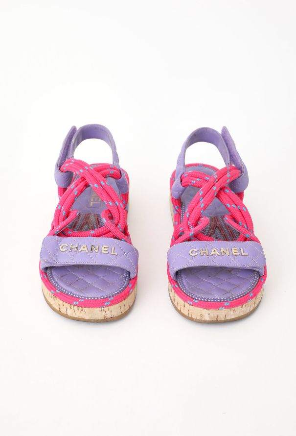 Chanel 2021 Quilted 'CC' Cord Sandals - 2