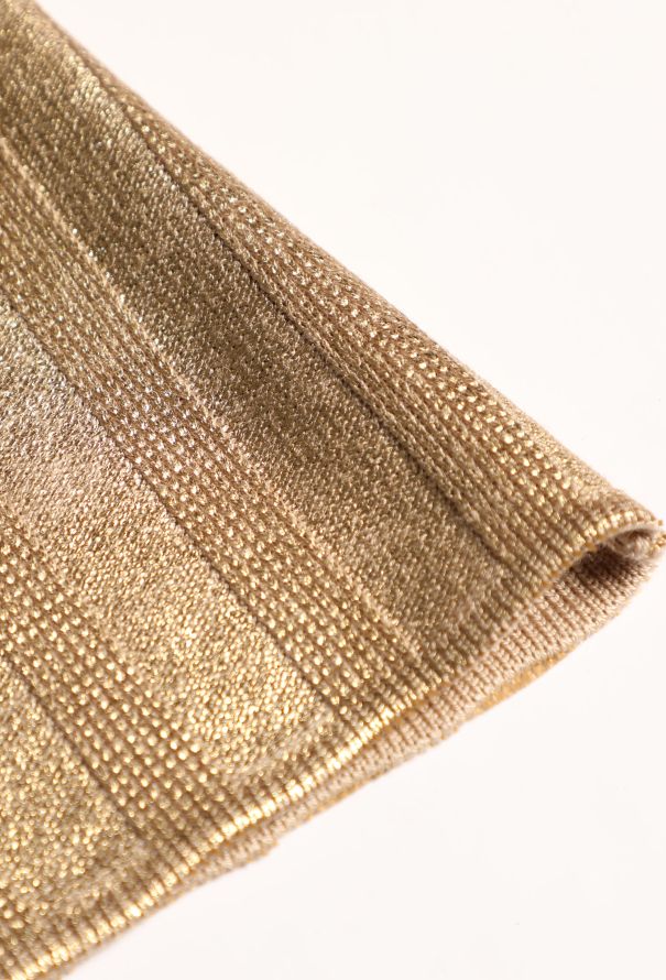 Thierry Mugler Gold Metallic Knit Ensemble – 2001 Couture Collection - 5