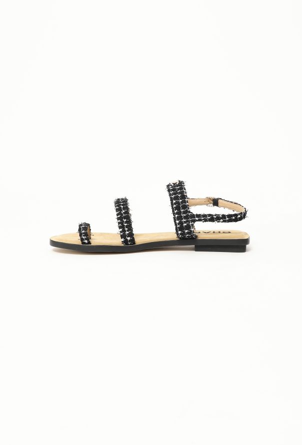 Chanel 2021 Tweed 'CC' Sandals - 4