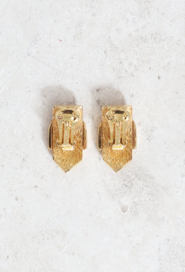 Dior Metallic 'D' Belt Clip Earrings - 3