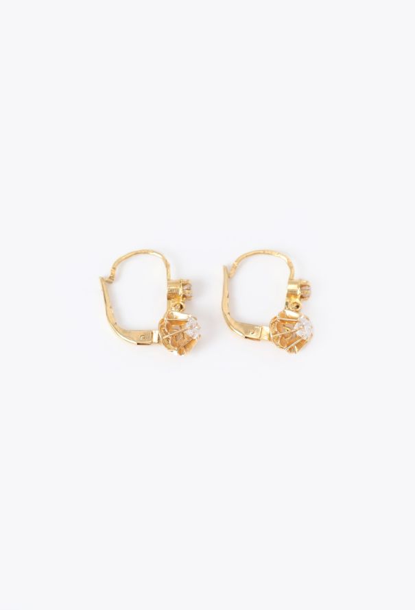 Vintage Fine Jewelry 1950s 18k Yellow Gold & Sapphire Dormeuses - 4