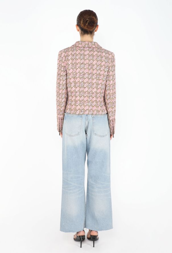 Chanel Bicolor Checkered Tweed Jacket - 4