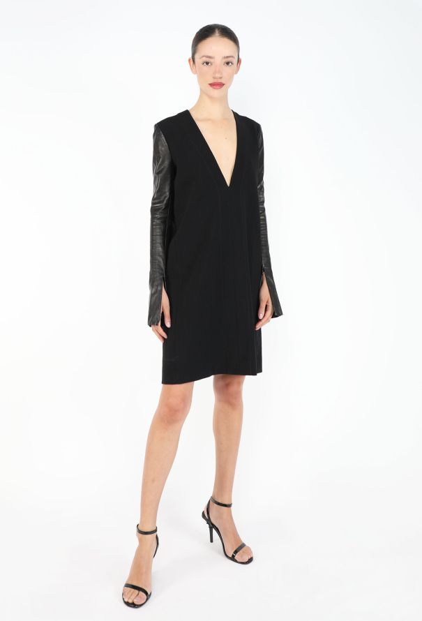 Céline Leather Trim Tunic Dress - 2