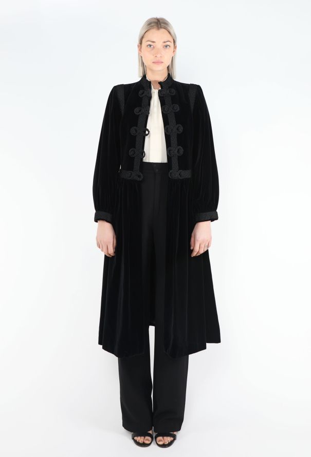 Saint Laurent COLLECTOR Fall 1974 Velvet Passementerie Coat - 7