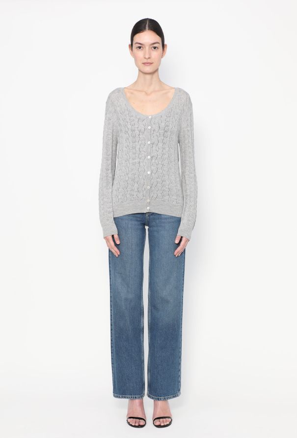 Christian Dior Classic Cable-Knit Cardigan - 2