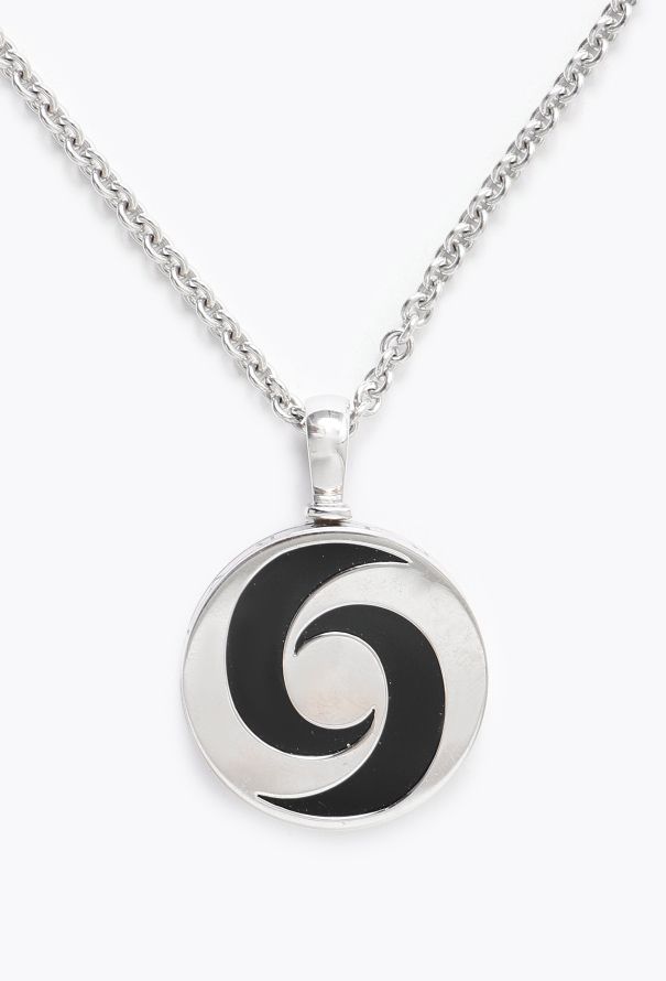Bulgari 18k White Gold, Steel & Onyx Optical Illusion Necklace - 2