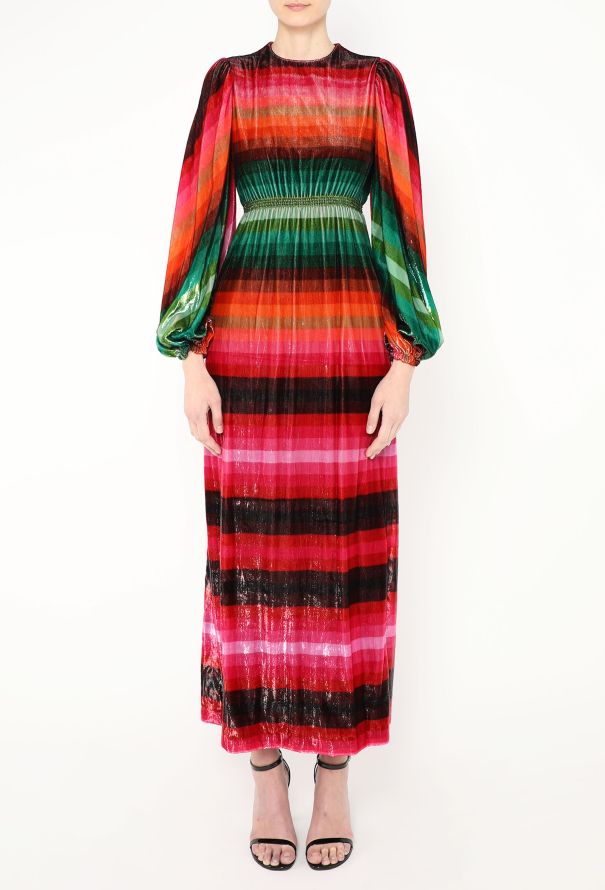 Valentino S/S 2019 Iridescent Velvet Dress - 3