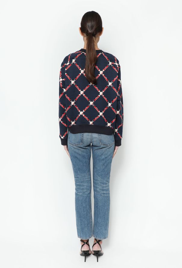 Hermès 2022 'Grand Tralala' Printed Sweater Navy - 3