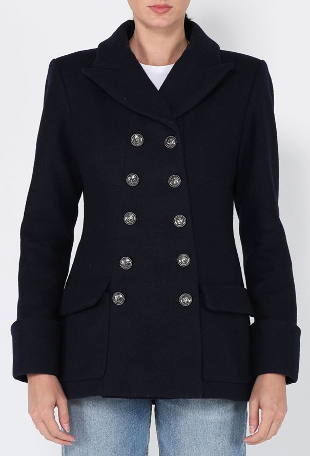 Chanel Anchor-Embossed Wool Peacoat, Pre-Fall 2018 - 3