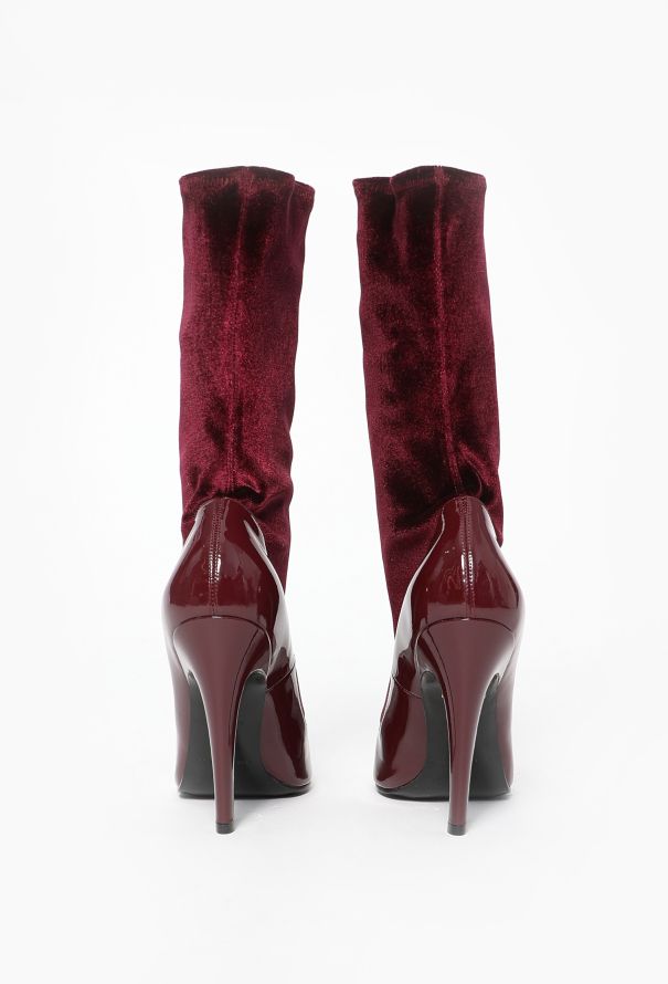 Balenciaga 2023 Velvet Knife Patent Boots - 5