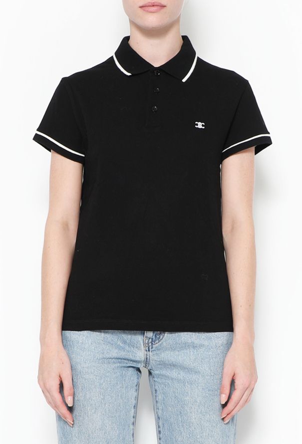 Céline 2021 Black Piqué Triomphe Polo - 1