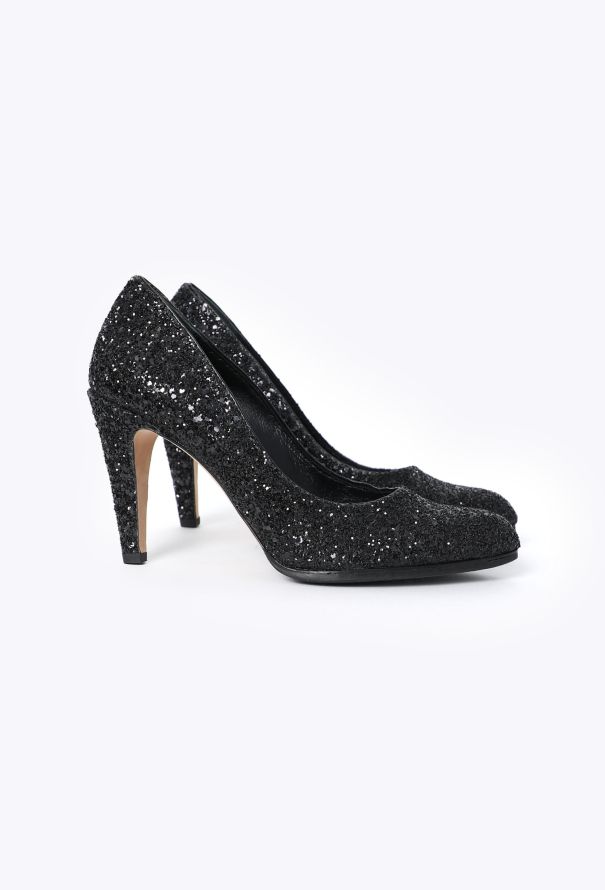 Chanel 2023 Black Iridescent Glitter Pumps - 3