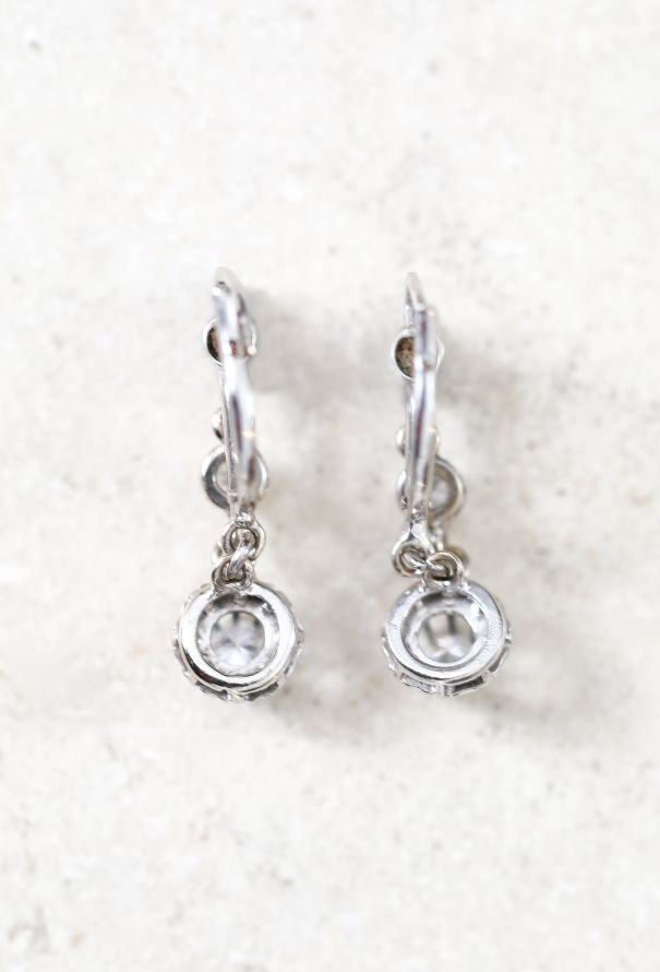 Vintage & Antique 18k Gold & Diamond Art Deco Pendant Earrings - 4