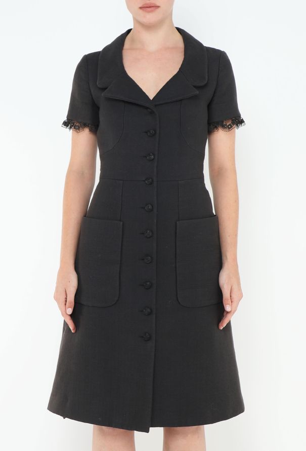Chloé Early '90s Lace Trim Linen Dress - 2