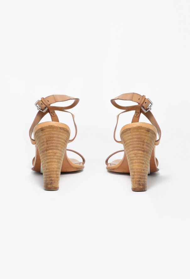 Hermès Vintage Leather T-Strap Sandals - 5