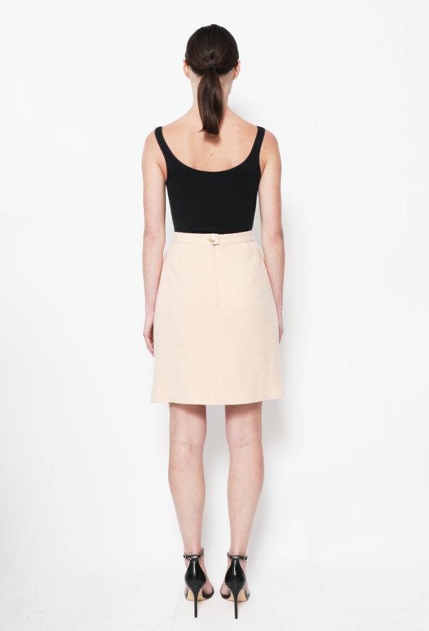 Chanel Vintage Peach Bouclé Skirt - 3