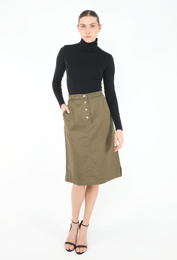 Céline Vintage Triomphe Cotton Skirt - 3