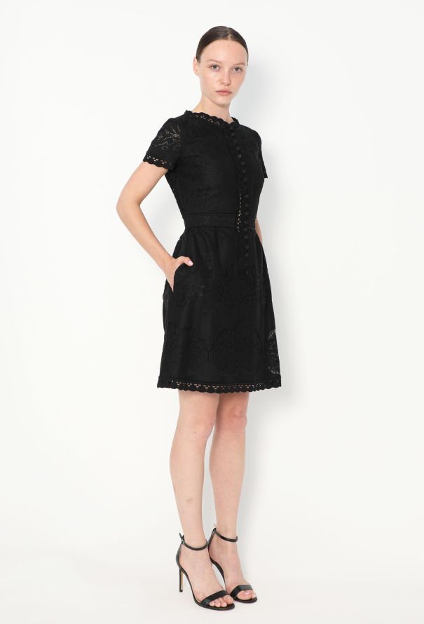 Valentino S/S 2012 Crochet Lace Dress Black - 4